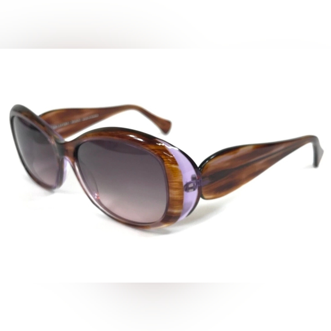 Jean Lafont Paris Sunglasses Fauve 791 Striped Brown Purple Frames With Purple